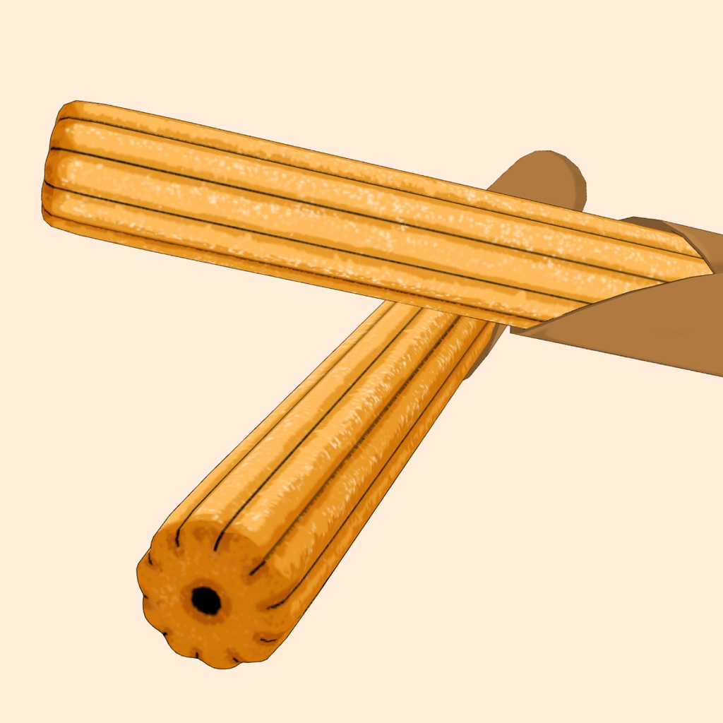 3Dチュロス素材 | Churro 3D Prop