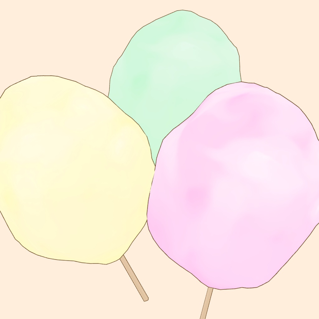 3Dわたあめ素材 | Cotton Candy 3D Prop
