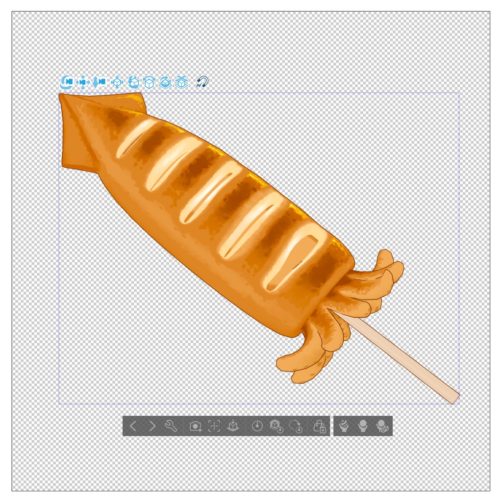 3D焼きイカ素材 | Grilled Squid 3D Prop