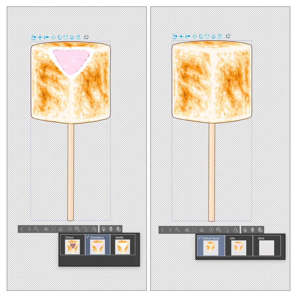 3D焼きマシュマロアイス素材セット | Marshmallow Ice Cream 3D Props