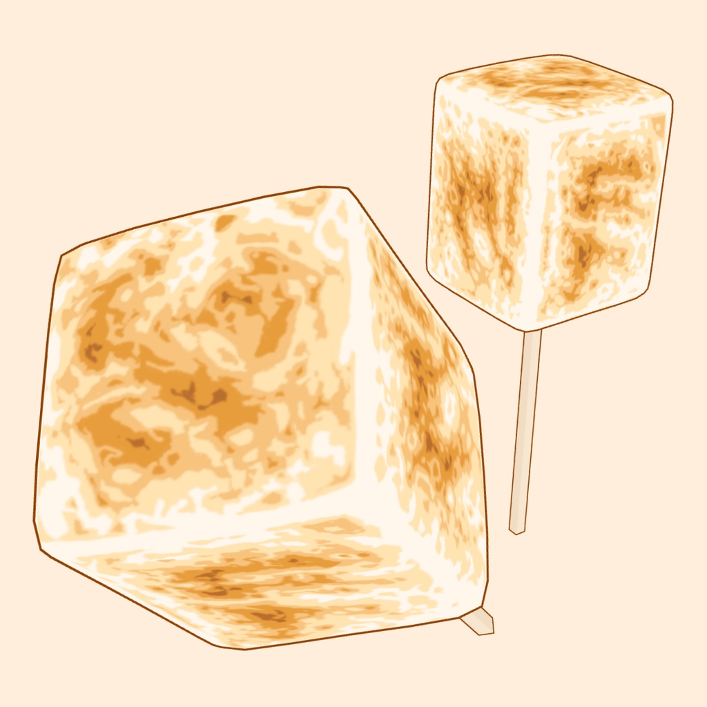 3D焼きマシュマロアイス素材セット | Marshmallow Ice Cream 3D Props