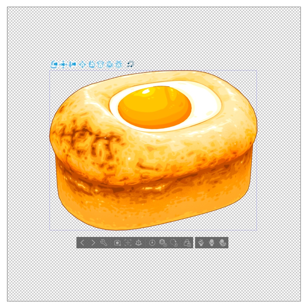 3Dたまごパン素材 | Egg Bread 3D Prop