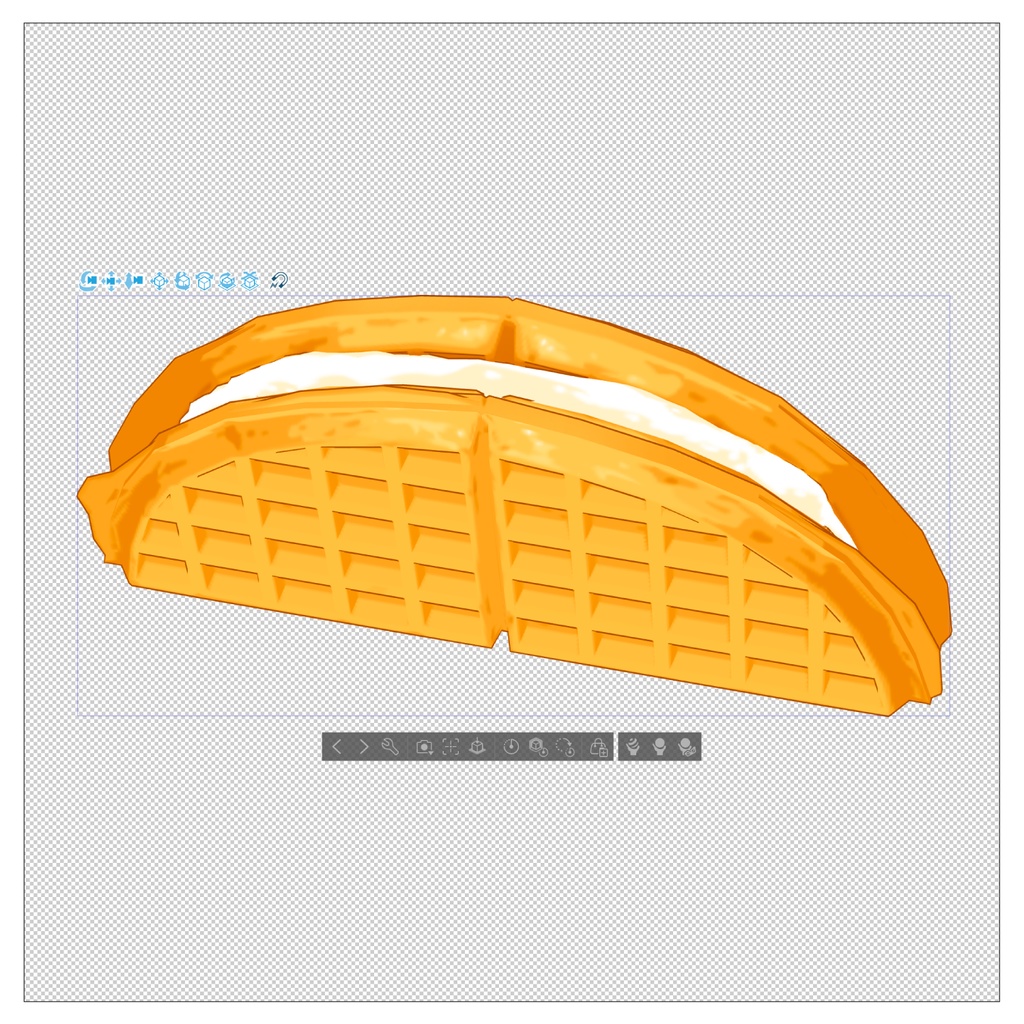 3Dワッフル素材 | Waffle 3D Prop