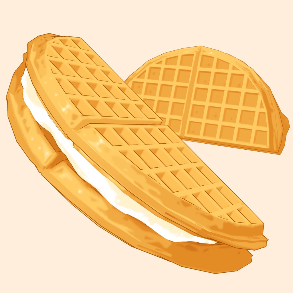 3Dワッフル素材 | Waffle 3D Prop