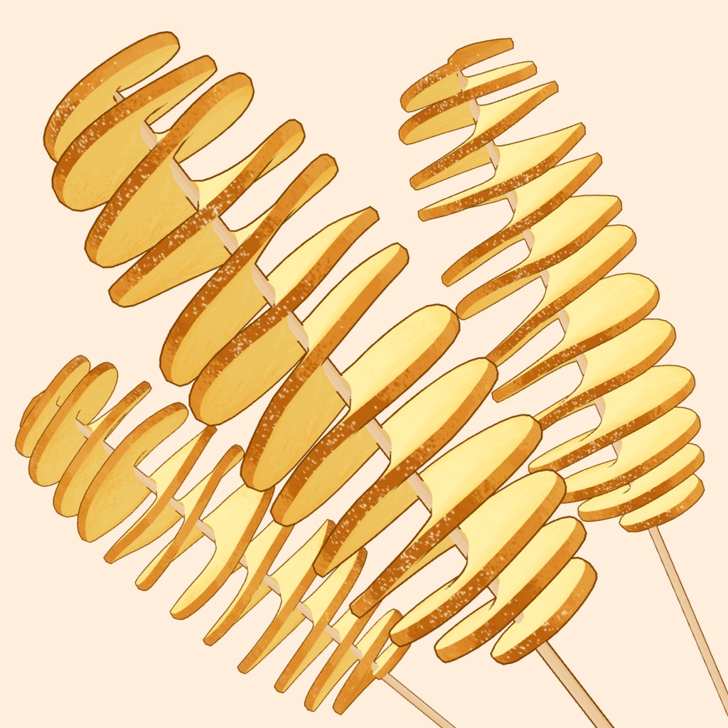 3Dトルネードポテト素材 | Tornado Potato 3D Prop