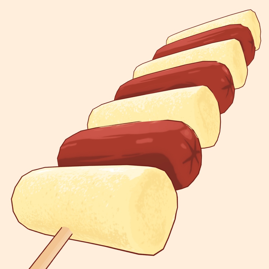 3Dソットクソットク&トッポッキ串素材セット | Sotteok Sotteok & Tteok Kkochi 3D Props