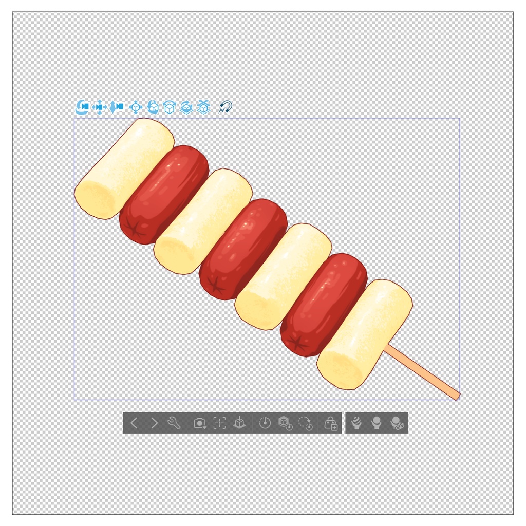 3Dソットクソットク&トッポッキ串素材セット | Sotteok Sotteok & Tteok Kkochi 3D Props