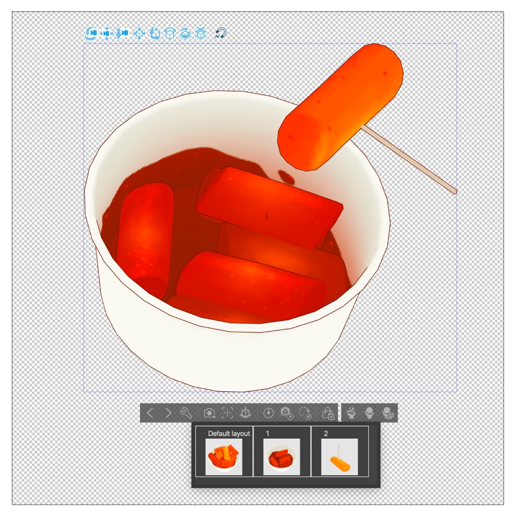 3Dトッポッキ素材 | Tteokbokki 3D Prop