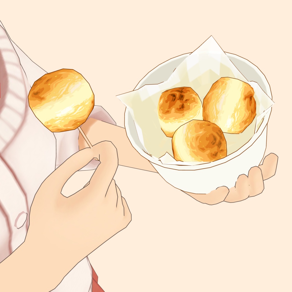 3Dミニじゃがバター素材 | Mini Butter Potato 3D Prop