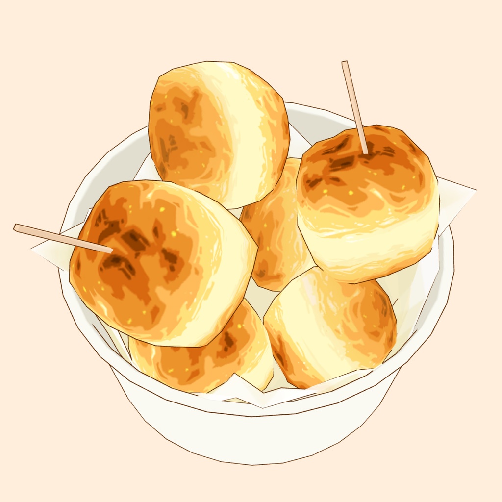 3Dミニじゃがバター素材 | Mini Butter Potato 3D Prop