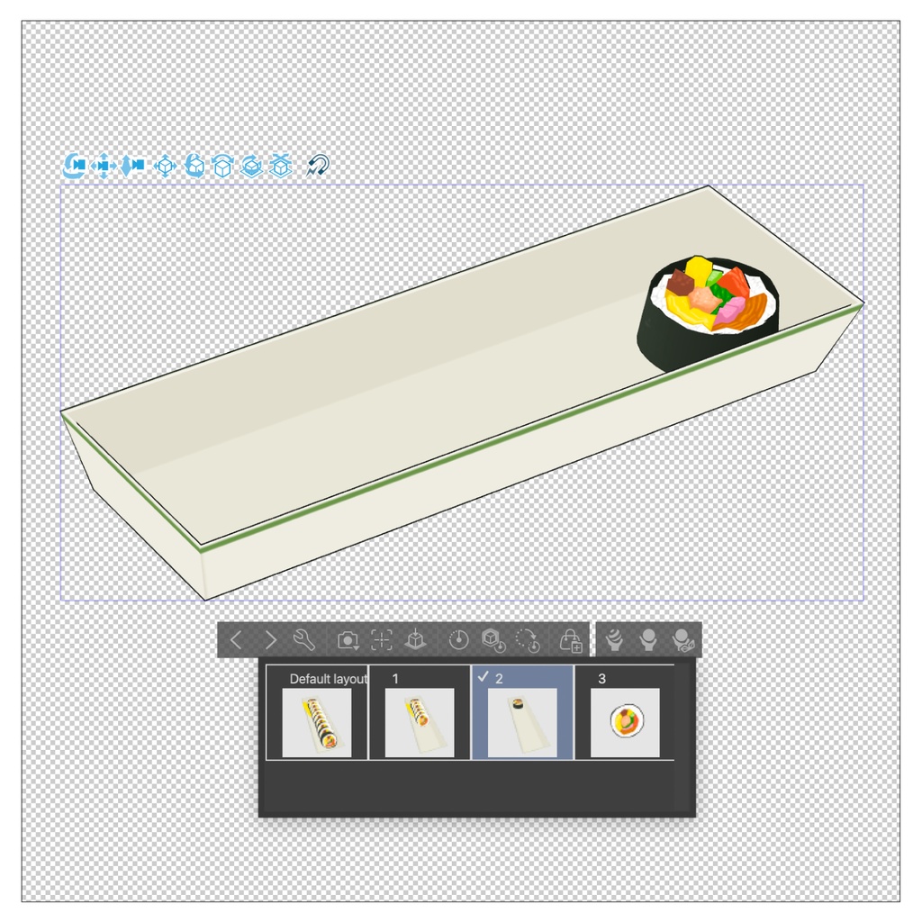 3Dキムパプ(キンパ)素材 | Kimbap 3D Prop
