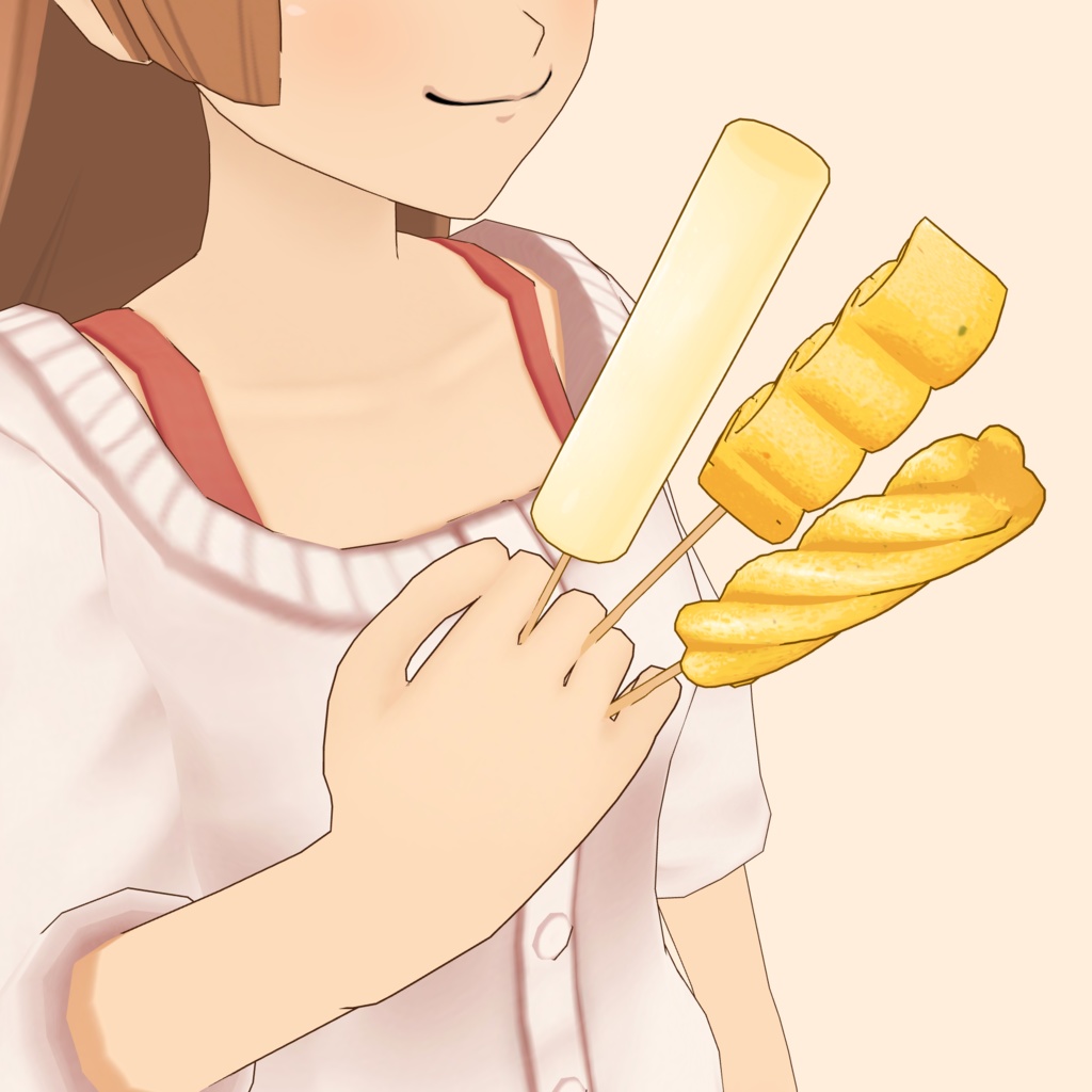 3D韓国おでん串素材セット | Eomuk Set 3D Props