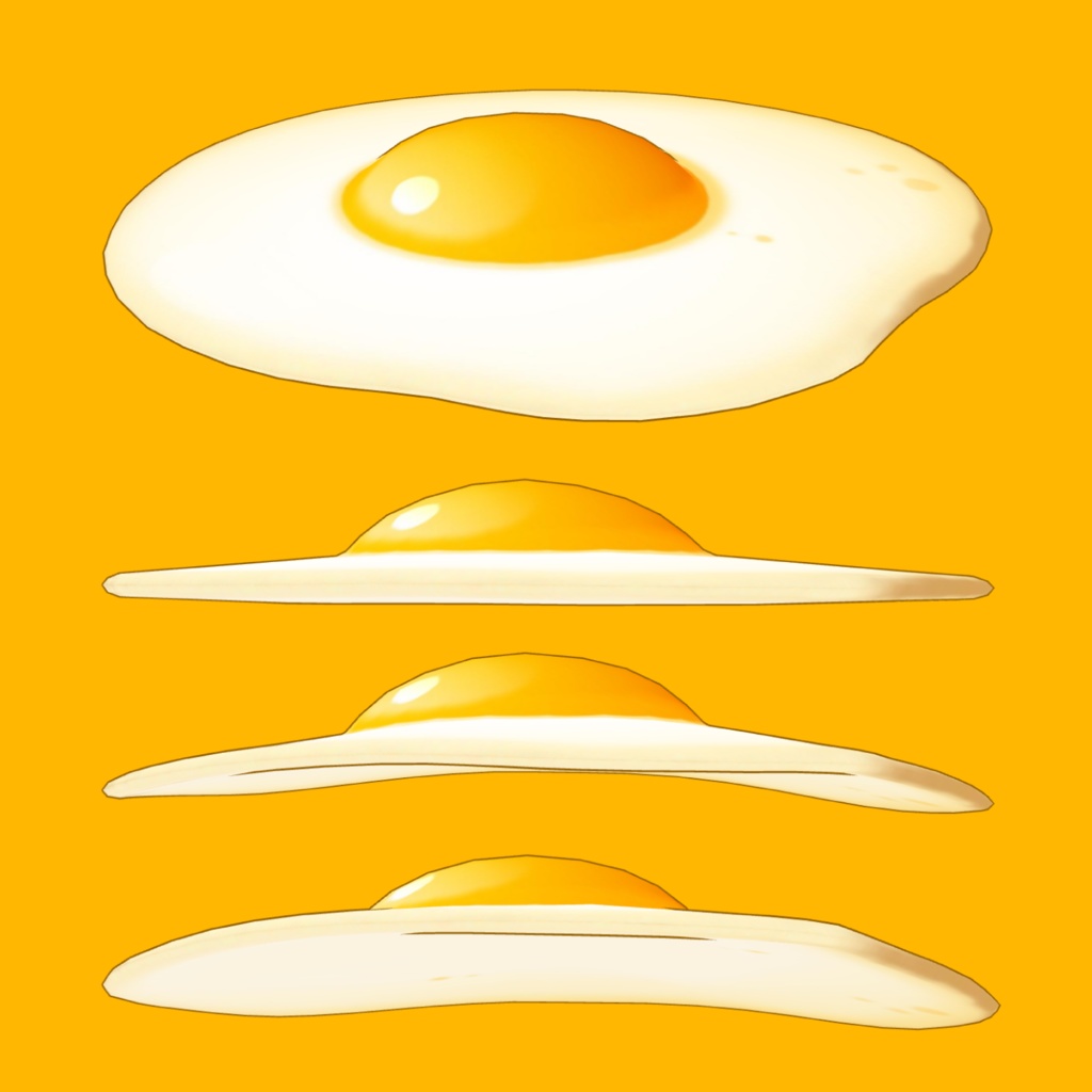 3D目玉焼き素材 | Fried Egg 3D Prop