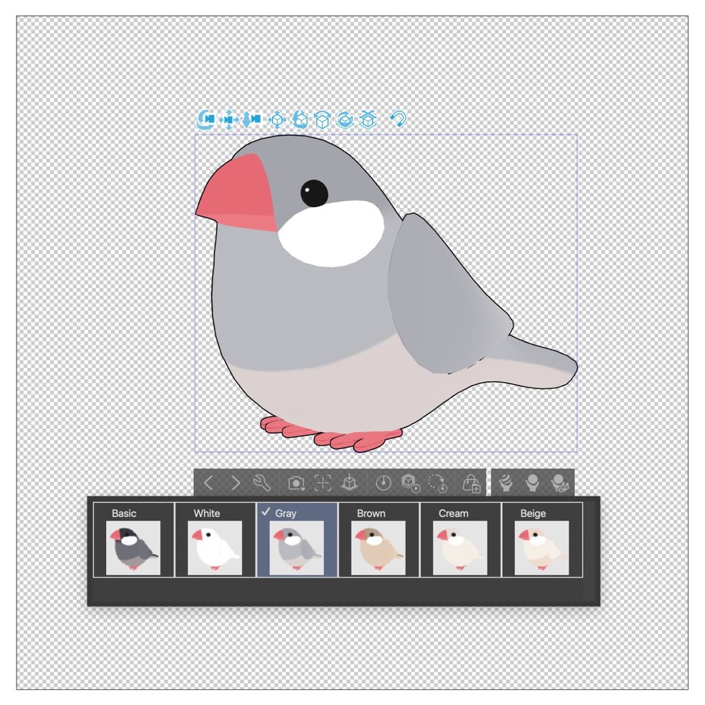 文鳥のぬいぐるみ3D素材 | Java Sparrow Plush 3D Props