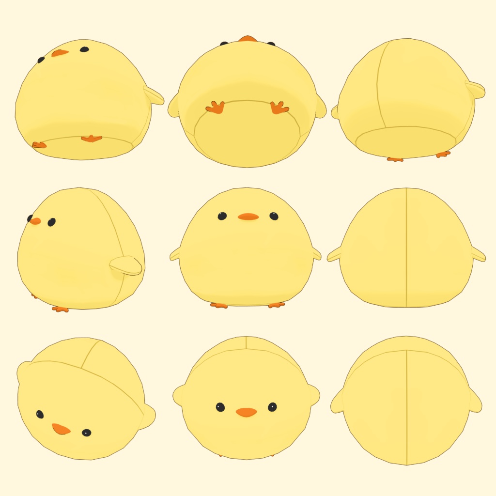 ひよこのぬいぐるみ3D素材 | Chick Plush 3D Prop