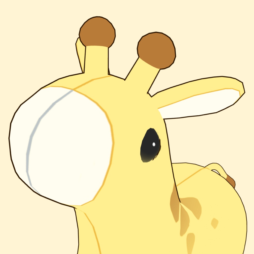 キリンのぬいぐるみ3D素材 | Giraffe Plush 3D Prop