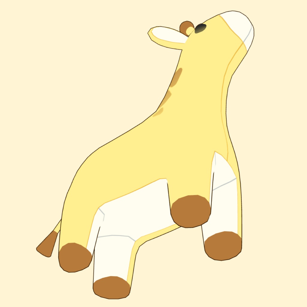 キリンのぬいぐるみ3D素材 | Giraffe Plush 3D Prop