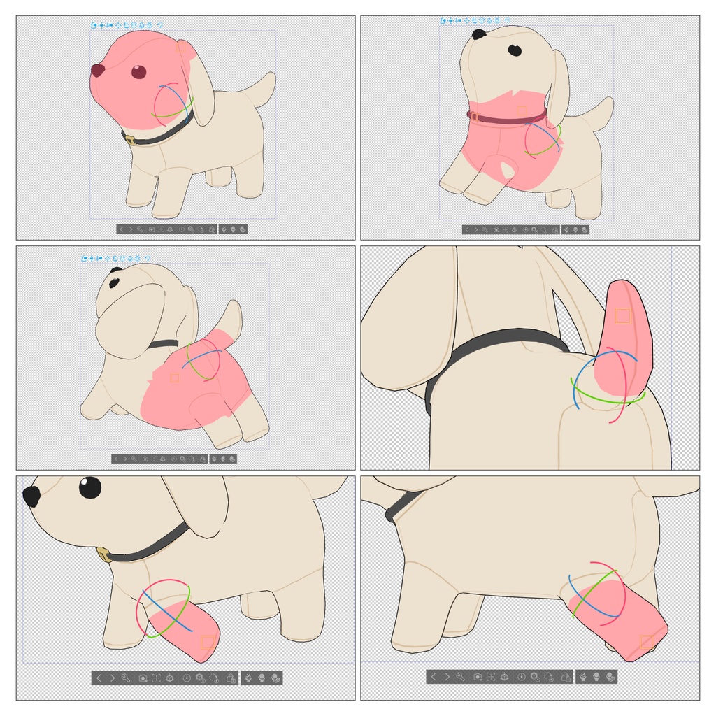 犬のぬいぐるみ3D素材 | Puppy Plush 3D Props