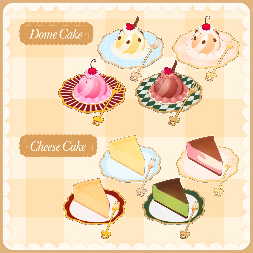 デザート スイーツ・お菓子・ケーキ 3D素材セット | Dessert 3D Set (CLIP STUDIO, SketchUp)