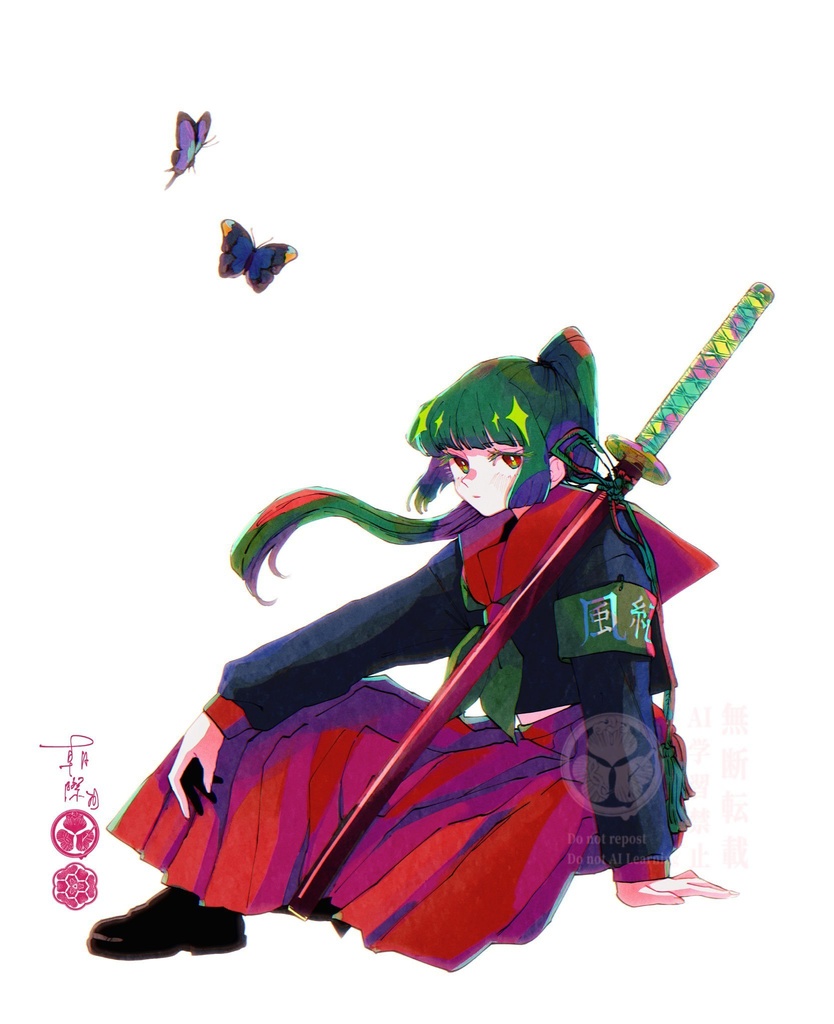 F15キャンバス「蝶に刀」