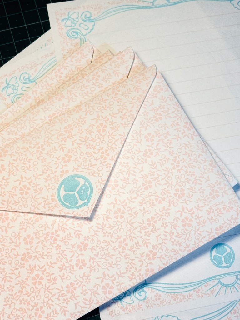 朝際印の便箋セット(封筒5枚＋便箋10枚)