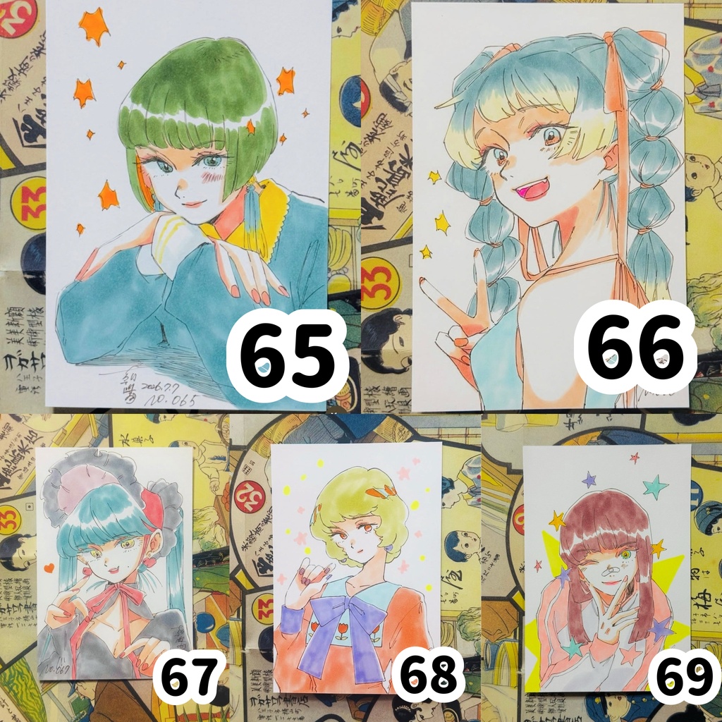 【新作】ドローイングポストカード/【旧作】ドローイングポストカード+キーホルダー