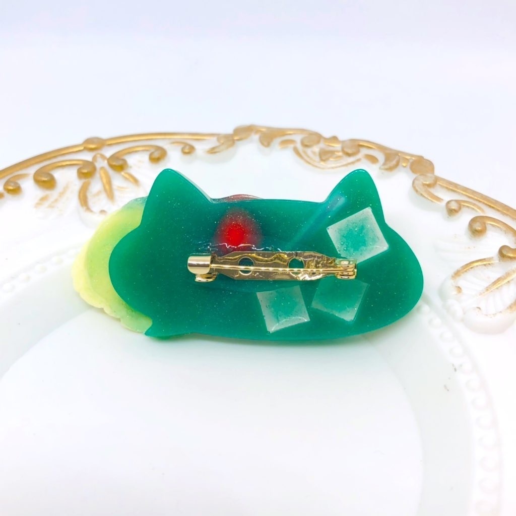 ねこねこメロンソーダ ブローチ