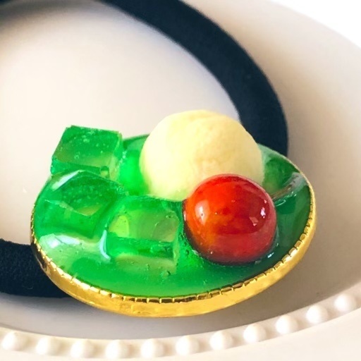 メロンソーダのヘアゴム