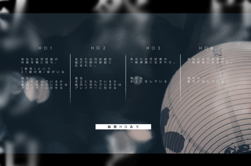 CoCシナリオ『夏と祭りと私の貌』完全版