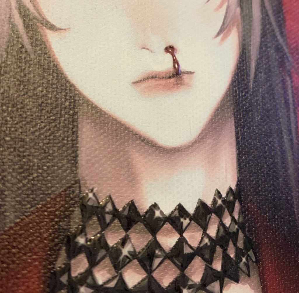 キャンバスプリント赤(グロス手加筆あり)