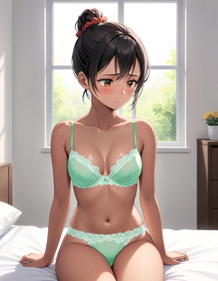 彩り下着姿～日焼け 恥ずかしい～