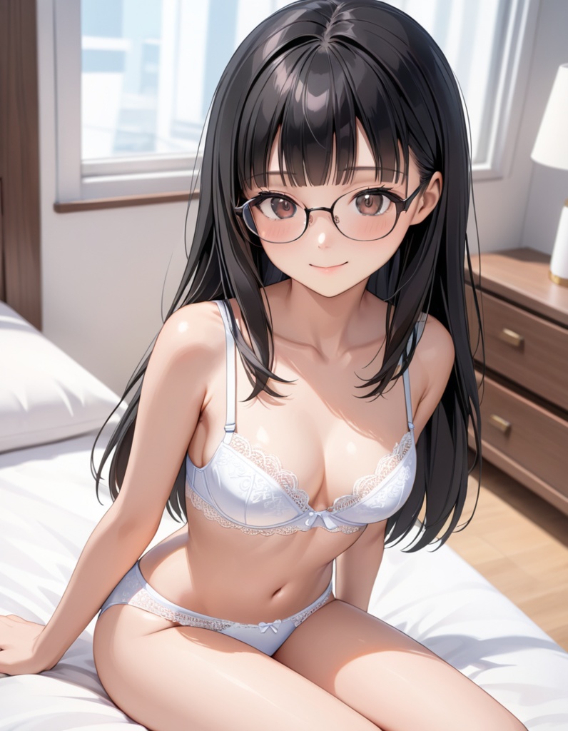 期間限定7月20日まで50%OFF!　彩り下着姿～眼鏡ロングヘア 笑顔～
