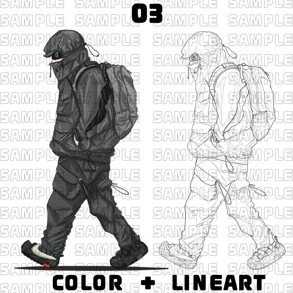 Urban Tech-Gear Collection Vol.1 (6 Outfits / PNG Assets)