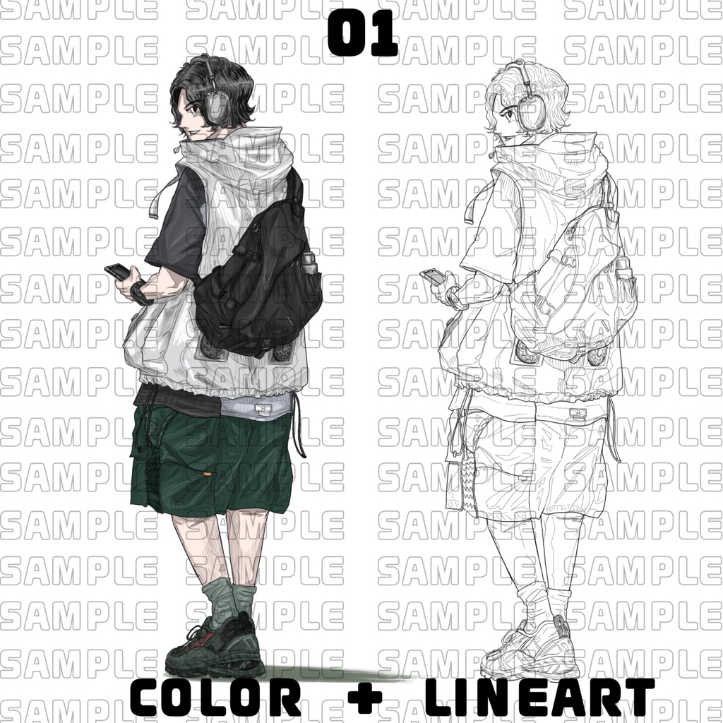 Urban Tech-Gear Collection Vol.1 (6 Outfits / PNG Assets)
