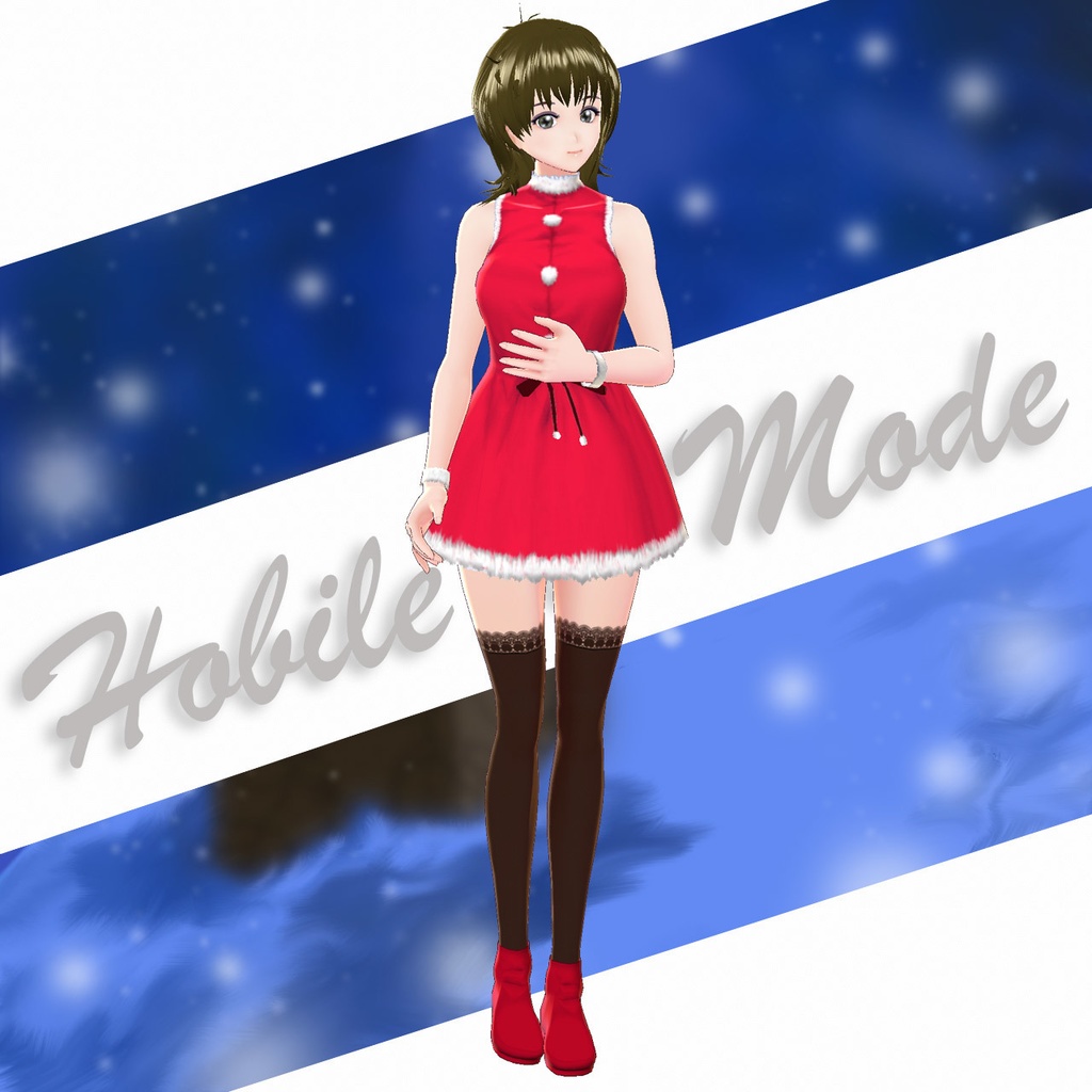 【無料あり】クリスマスコスin2019…Vroid用テクスチャ(ワンピース長袖向け)
