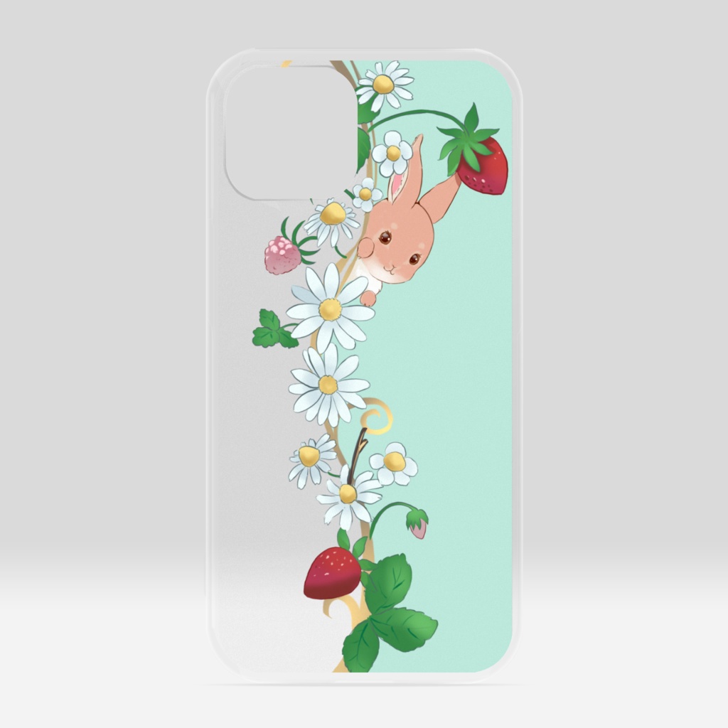 iPhoneケース・うさぎ・ミントグリーン