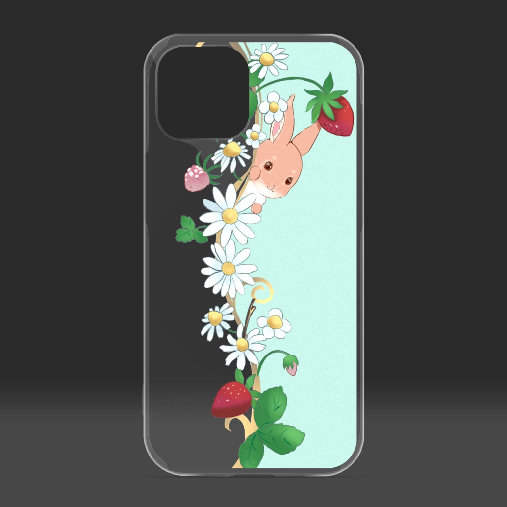 iPhoneケース・うさぎ・ミントグリーン