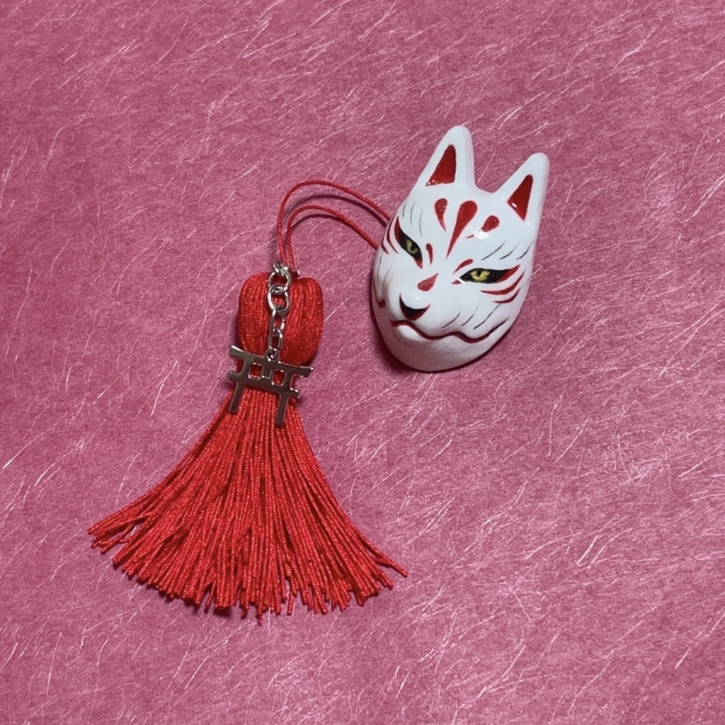 狐面 ブローチ 稲荷