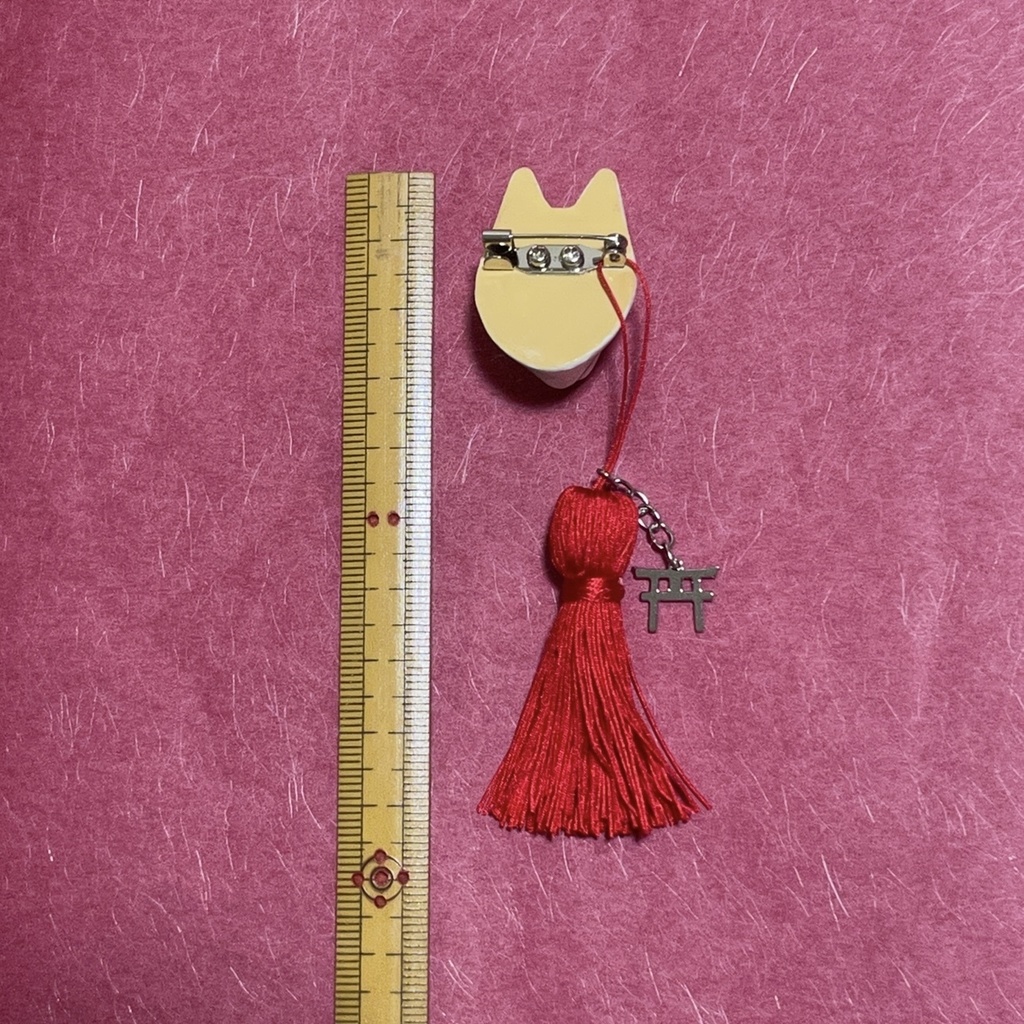 狐面 ブローチ 稲荷