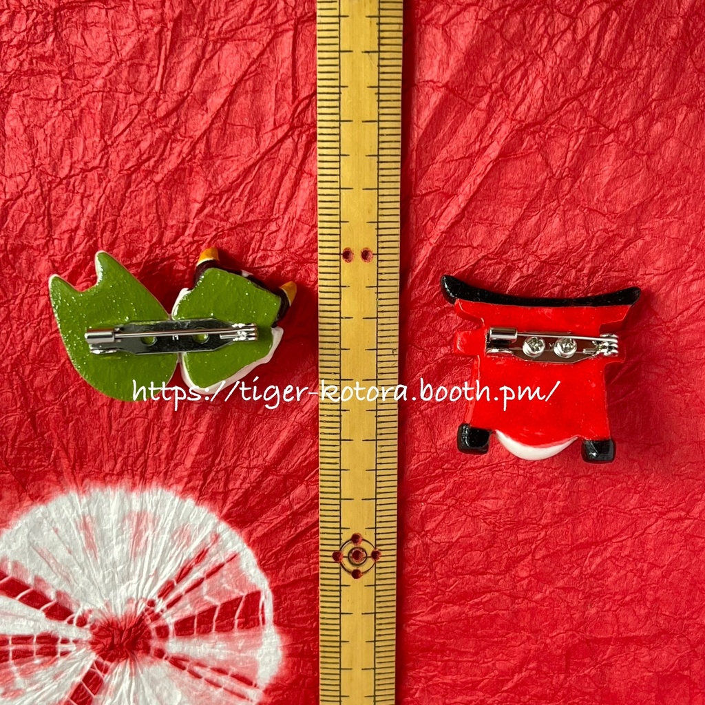 和風 ブローチ 般若 狐面