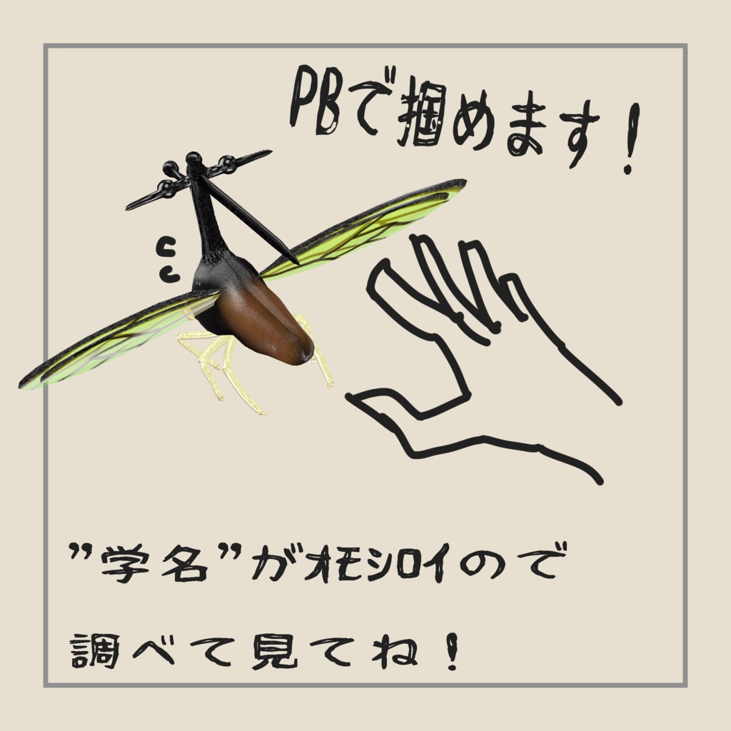 【3Dモデル】ヨツコブツノゼミ【VRChat向け】