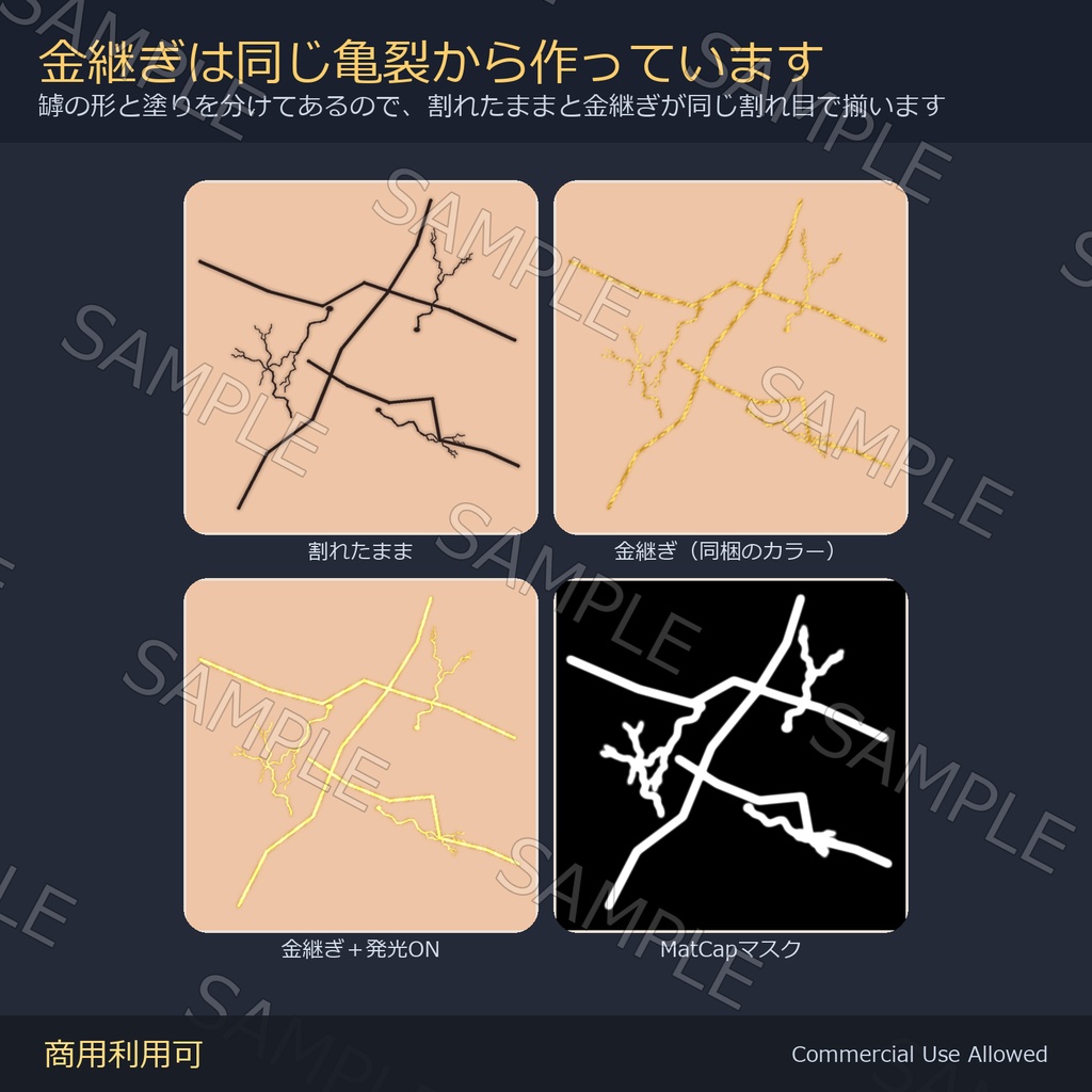 【発光マスク同梱・最大4096px】肌デカール40種|そばかす・ほくろ・ヒビ割れ・痣/乗算版同梱でどの肌色でも浮かない 全145枚/VRChat・全身に貼れる