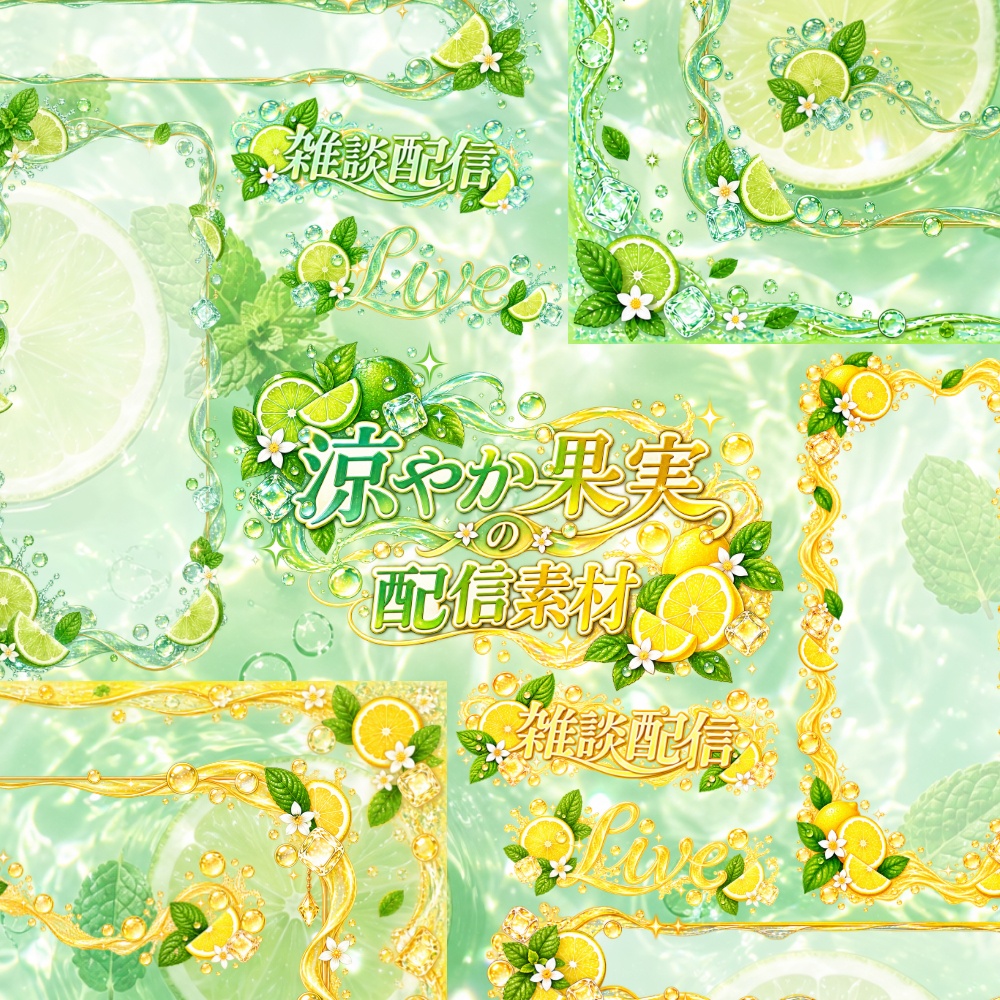【無料版有】爽やか果実の配信素材【雑談/全画面配信対応】
