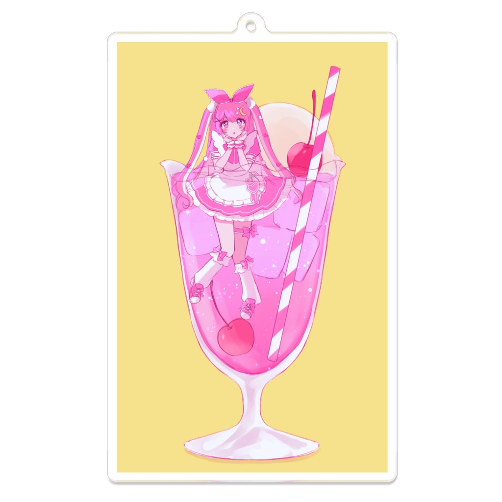 月見ルナクリームソーダアクキー