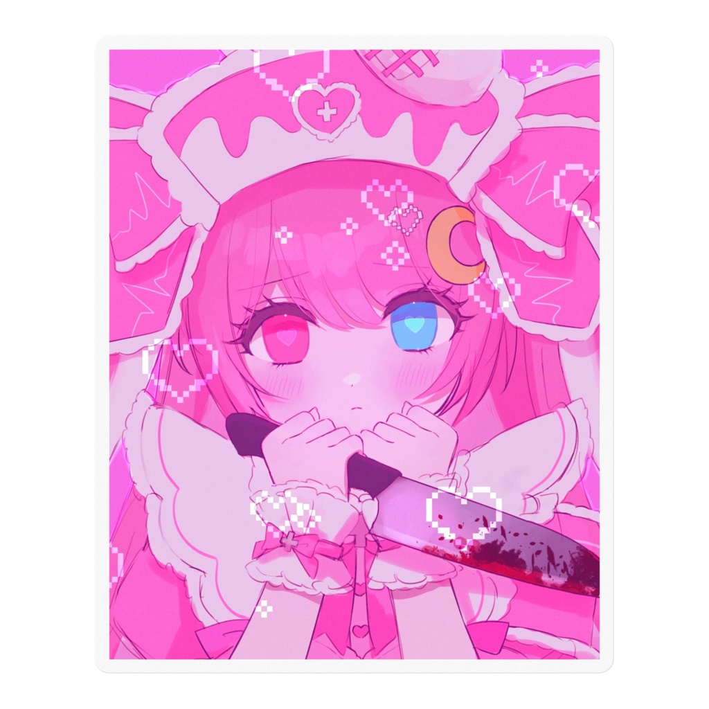 月見ルナ病みかわステッカー