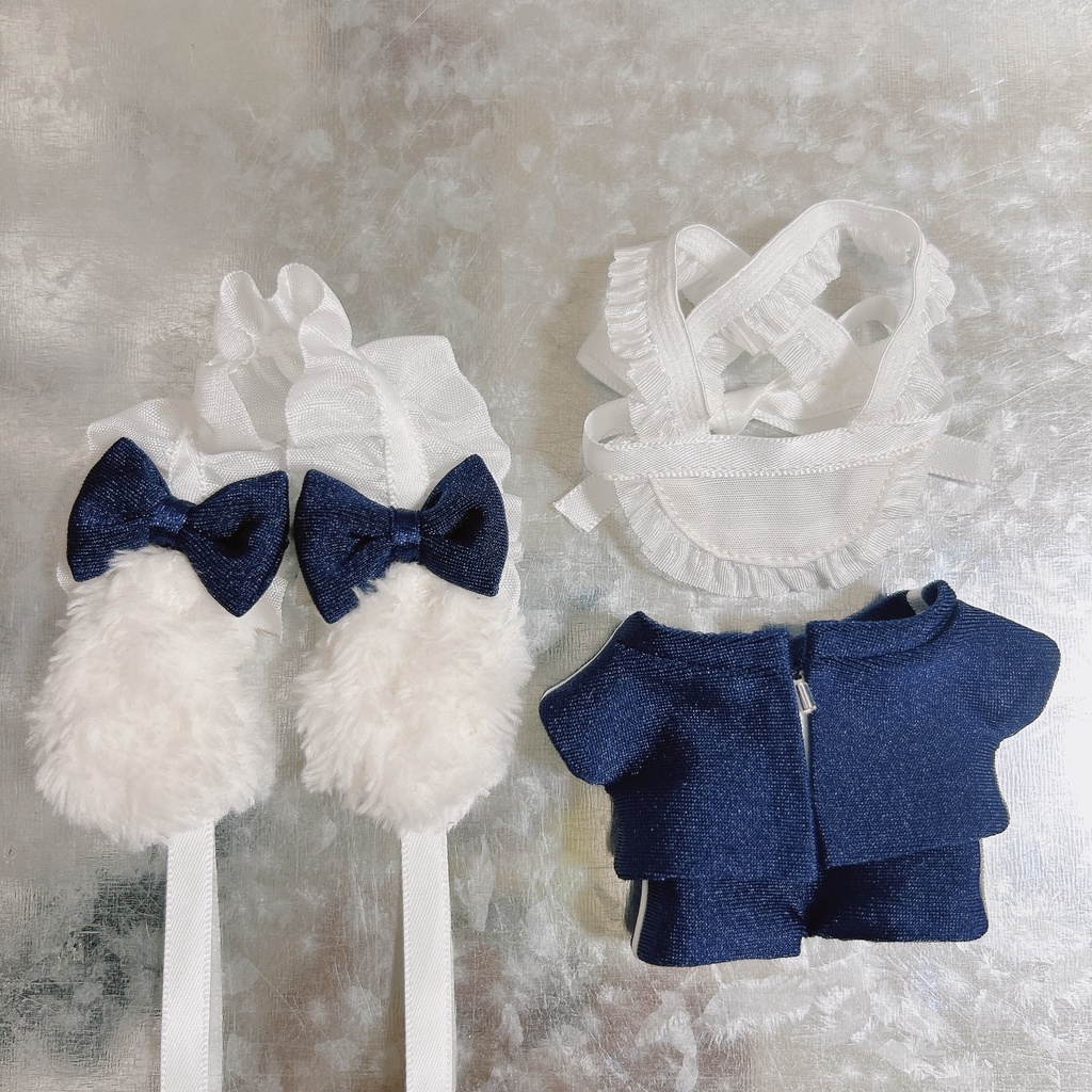 犬耳ジャージメイドぬい服(ちびぐるみ用)