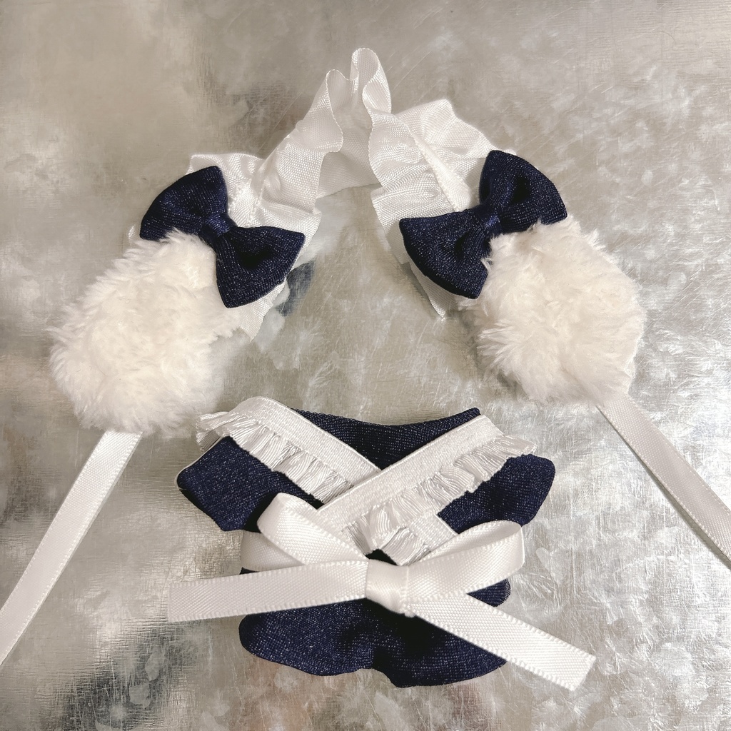 犬耳ジャージメイドぬい服(ちびぐるみ用)