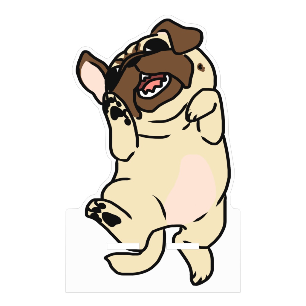 腹見せパグ アクリルスマホスタンド