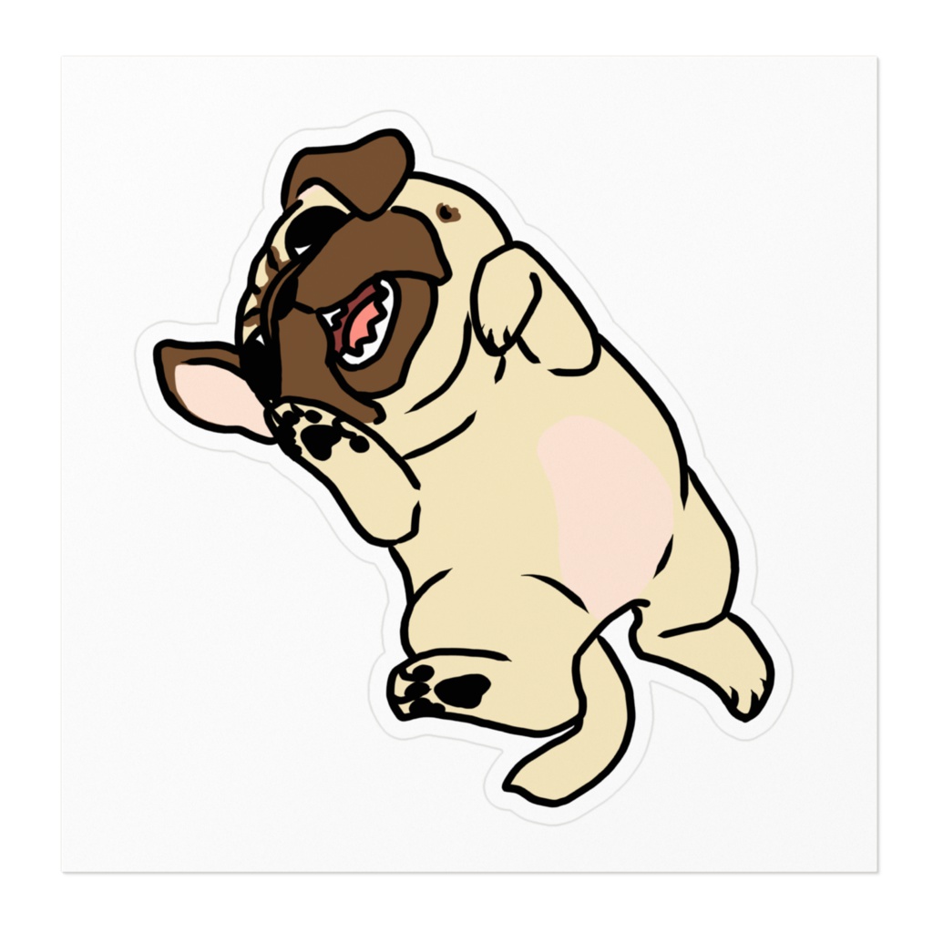 腹見せパグステッカー