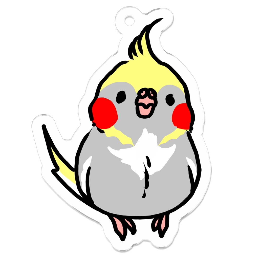 オカメインコ(ノーマルパイド)アクリルキーホルダー
